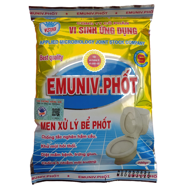 EMUNIV Phốt - Men vi sinh bể phốt, hầm cầu, hầm tự hoại, khử mùi hôi WC, cống thoát nước thải