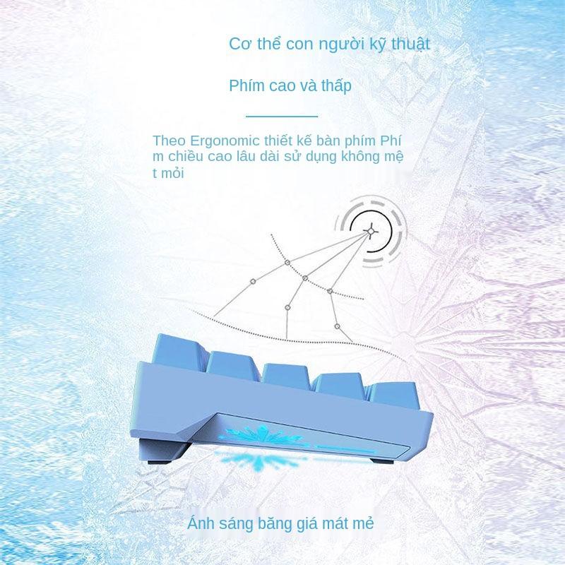 Bàn phím bluetooth không dây ROCK cơ trà trục cảm ứng và chuột di động ngắn Bộ Frozen chính hãng lần đầu tiên ph