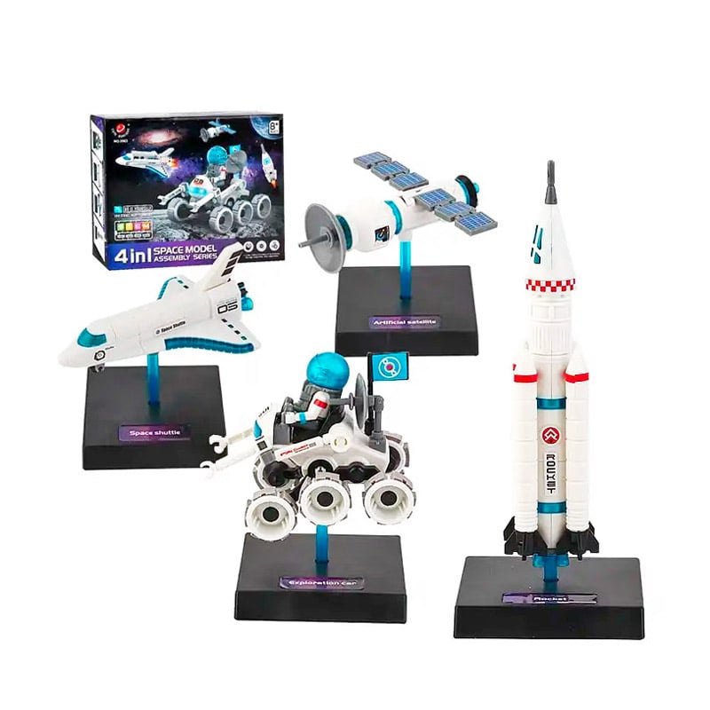 QUÀ TẶNG ĐỒ CHƠI CHO BÉ TRAI | BỘ LẮP RÁP STEM TRƯNG BÀY 4 MẪU DU HÀNH VŨ TRỤ | 4 IN 1 SPACE MODEL ASSEMBLY SERIES