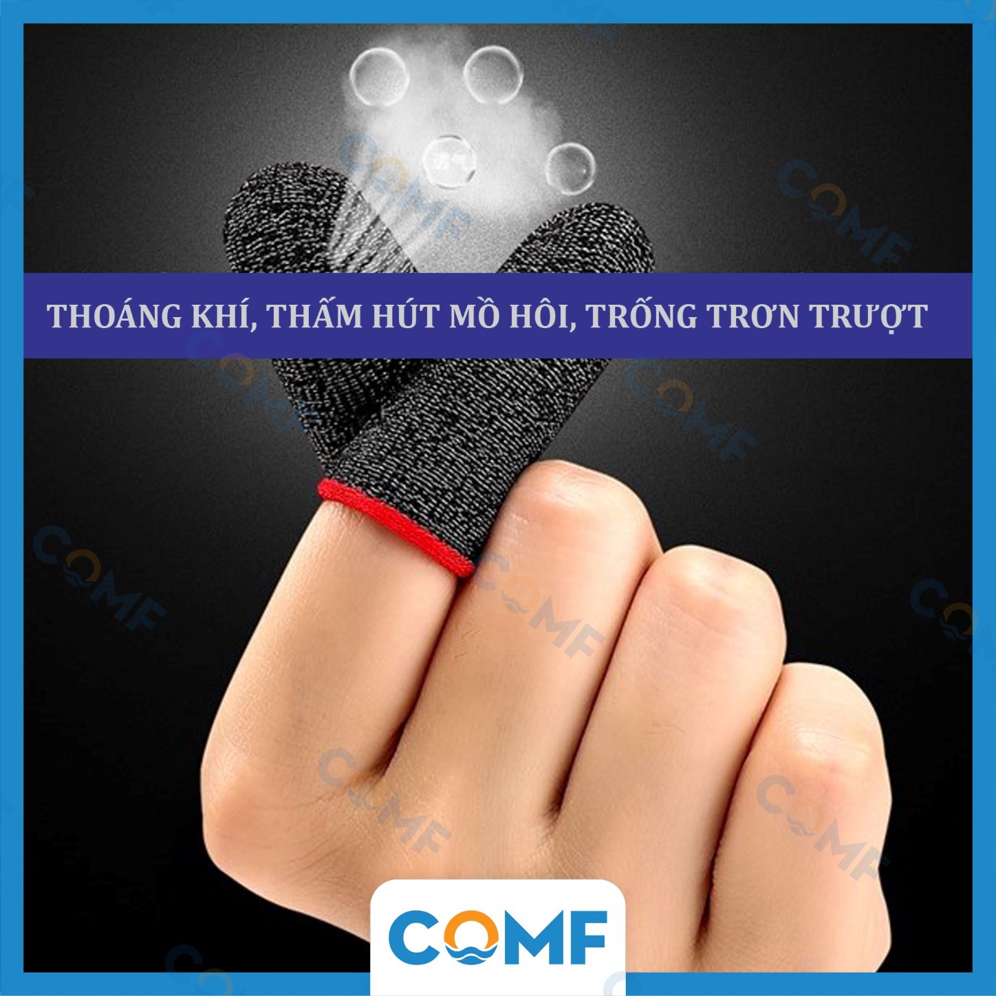 Găng Tay Chơi Game Trên Điện Thoại COMF Sợi Bạc Công Nghệ Dệt 24 Kim - Hàng Chính Hãng