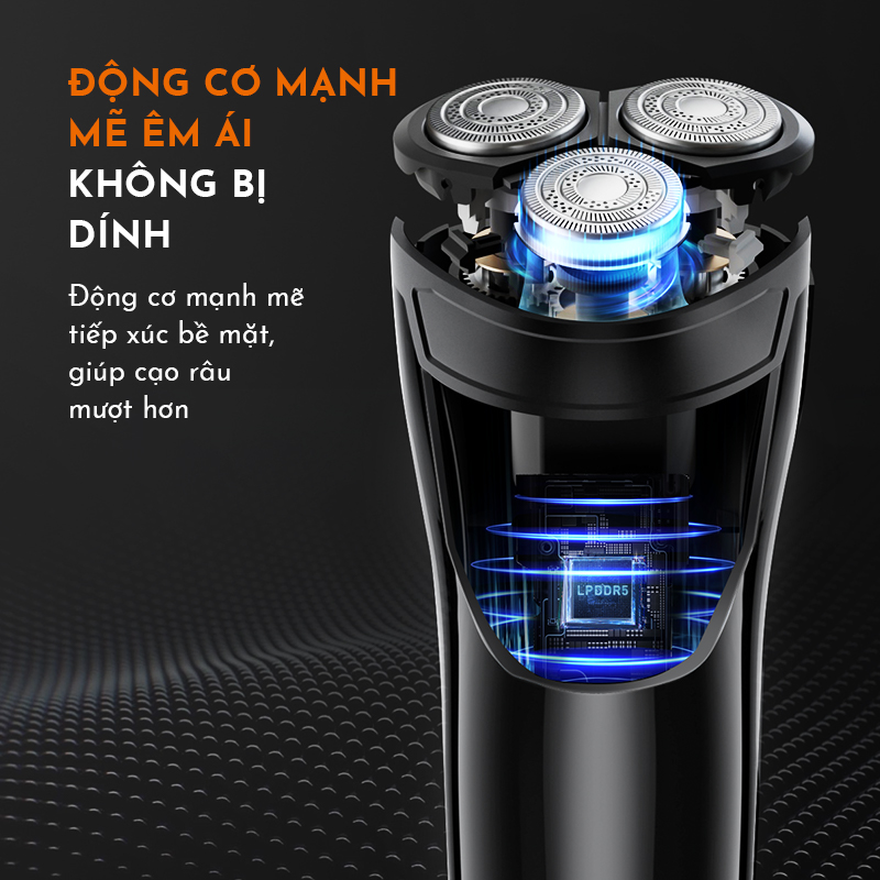 Máy cạo râu 3 lưỡi dao GAABOR GESR-M01A đa năng 2in1, thân máy chống nước sạc USB - Hàng chính hãng