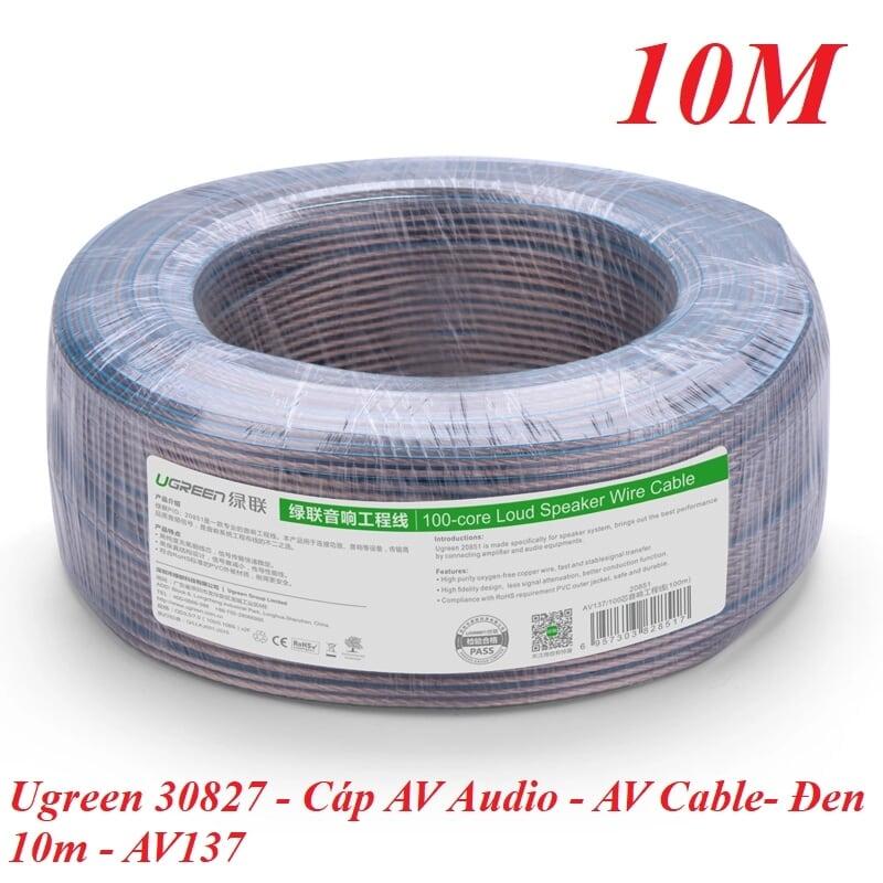 Ugreen UG30827AV137TK 10M Màu Đen Cáp âm thanh loa 150 tim - HÀNG CHÍNH HÃNG