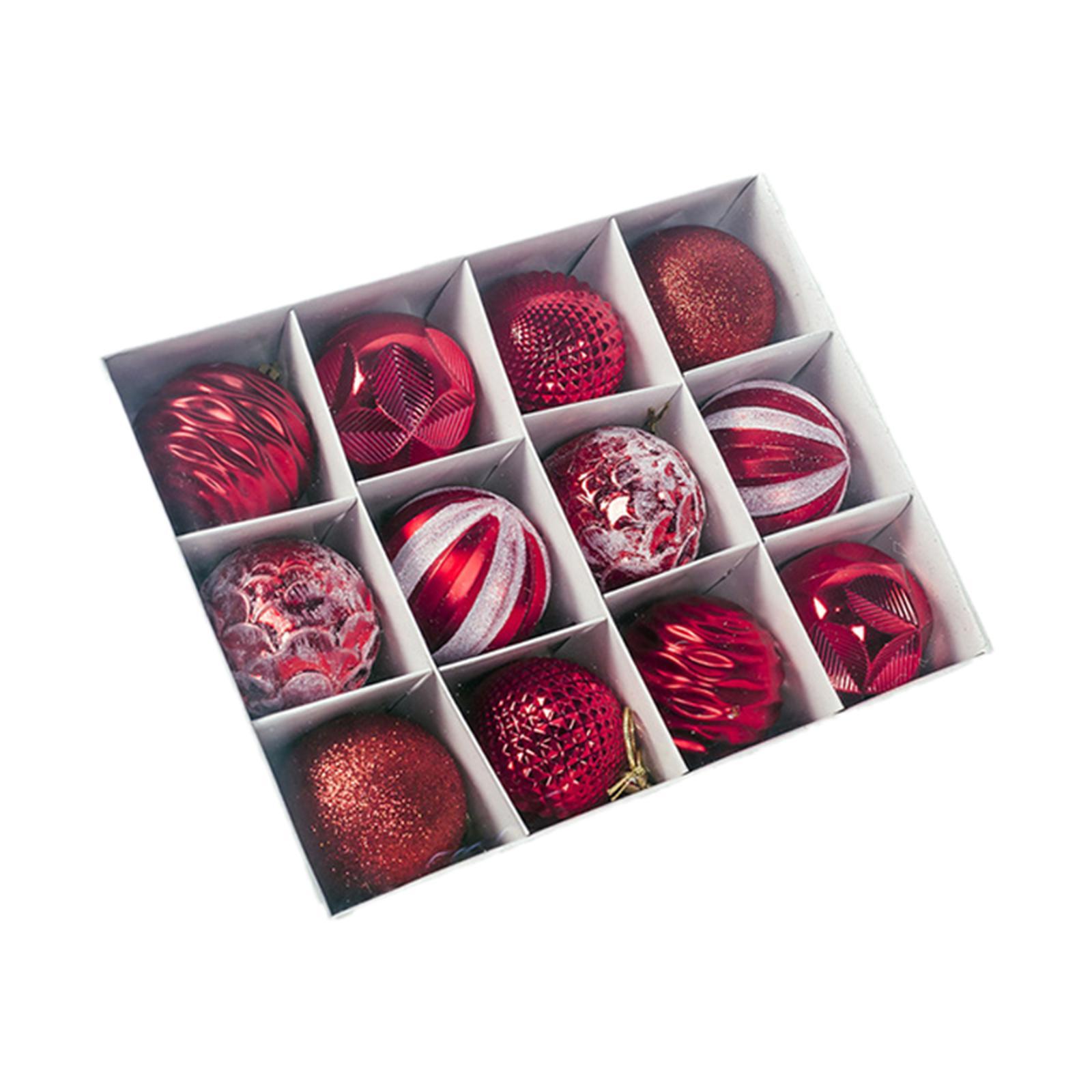 12Pcs Christmas Balls Xmas Tree Hanging Pendants DIY for Home Decorations