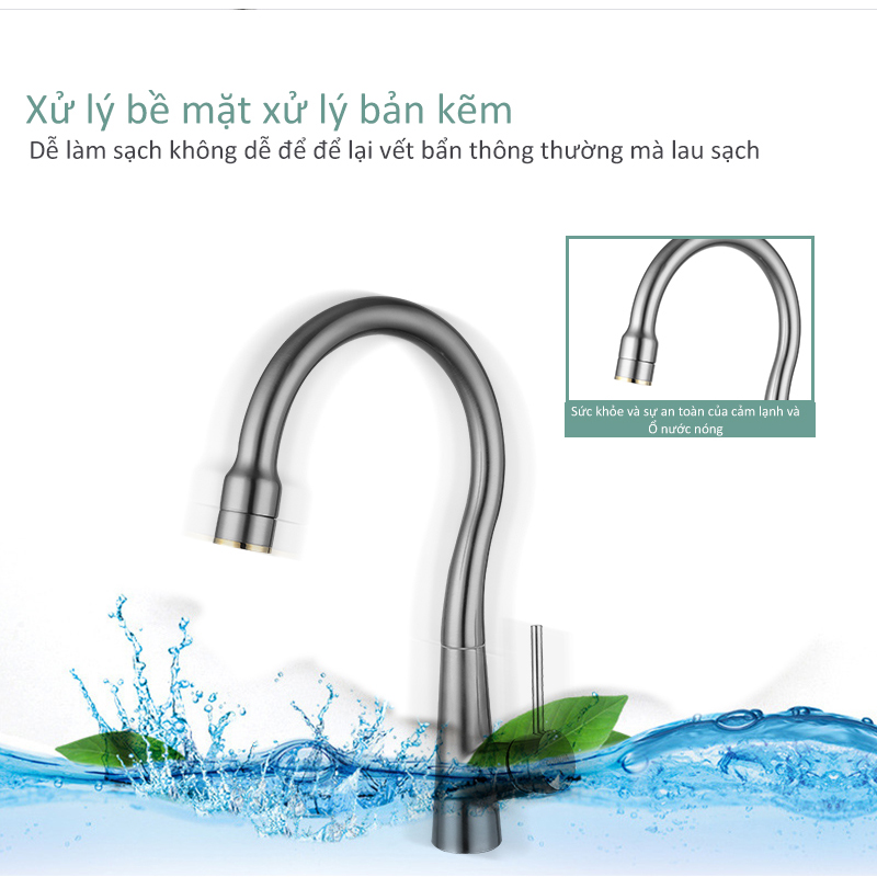 304 nhà bếp sink kéo vòi nước 360 độ quay vòi nước nhiệt độ chống ăn mòn thép không gỉ 304