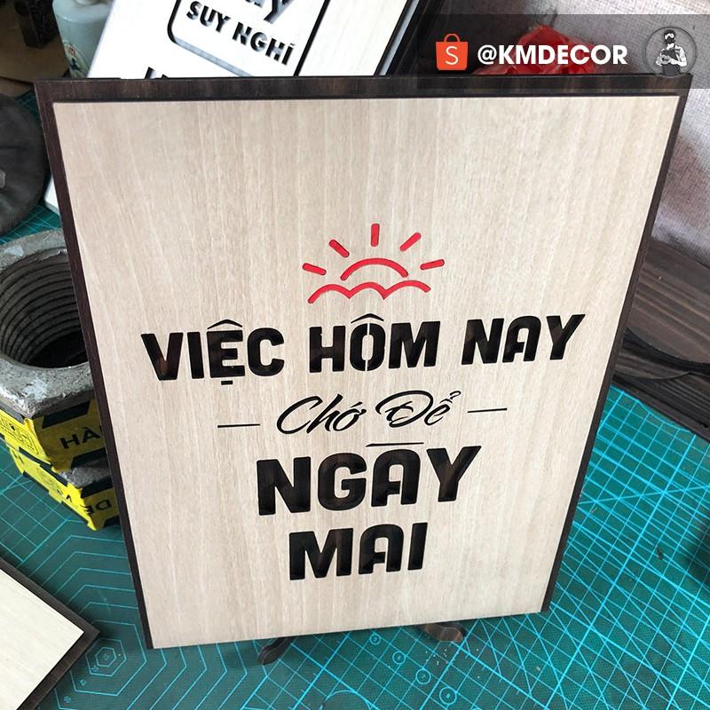 Tranh văn phòng  - Mẫu "Việc hôm nay chớ để ngày mai"