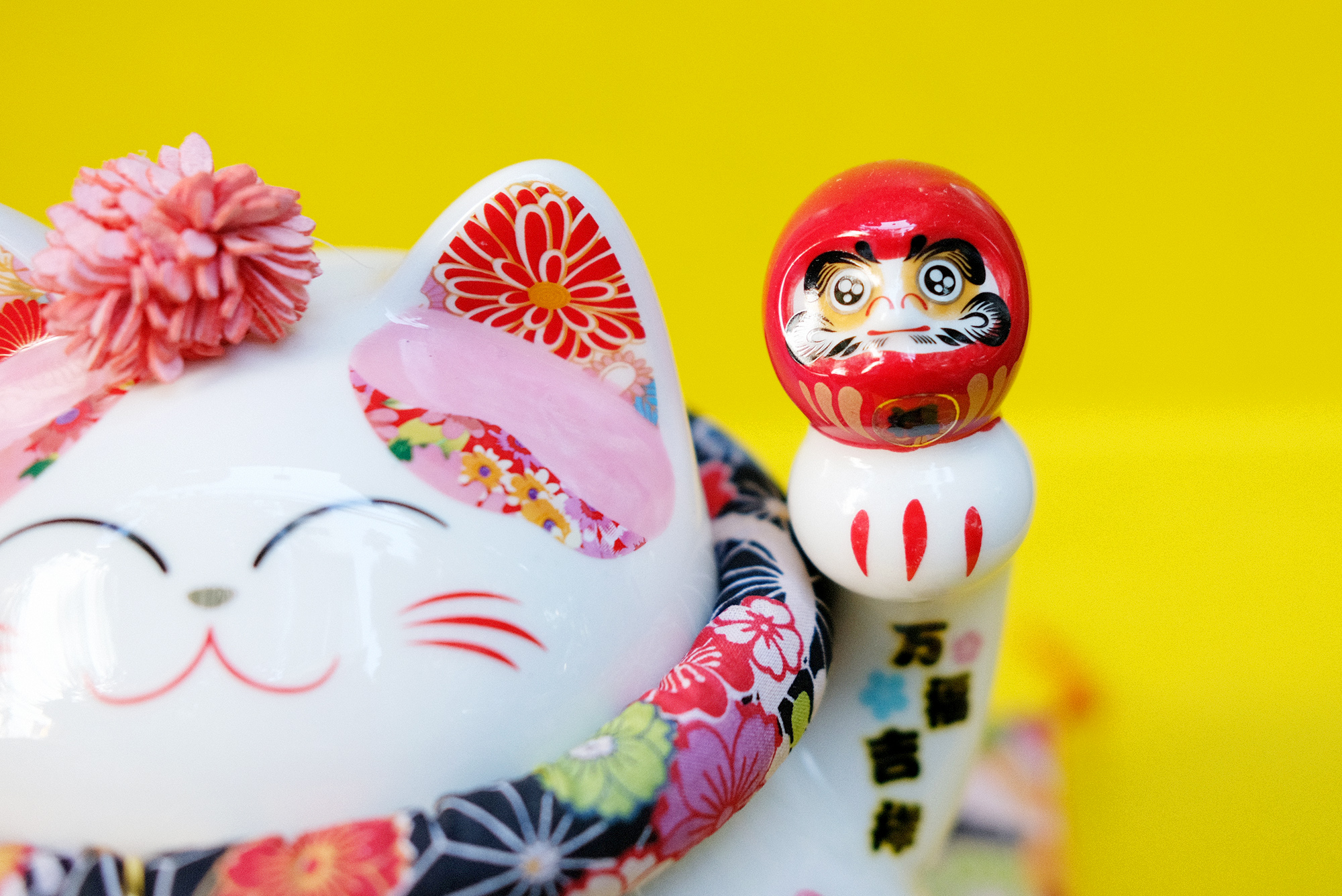 Mèo Thần tài Tròn 15cm - Daruma Bát Phương Tấn Tài