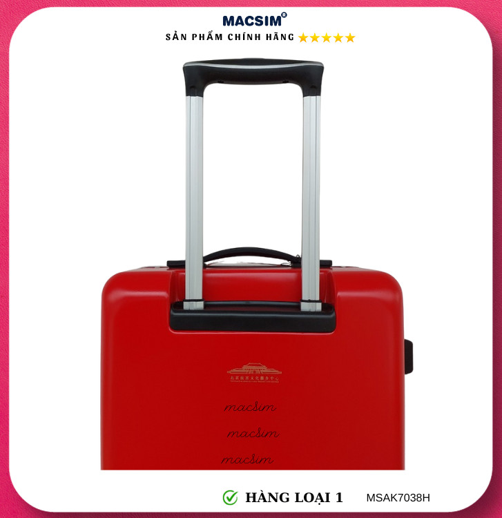 Vali cao cấp Macsim Aksen hàng loại 1 MSAK7038H cỡ 20 inch màu Black, Red