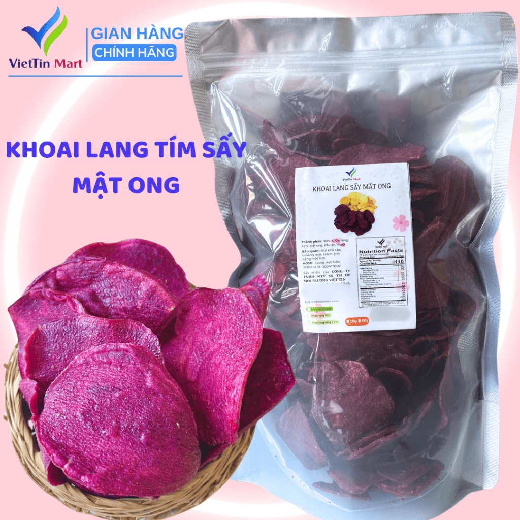 Khoai Lang Tím Que Sấy Giòn Không Đường VietTin Mart 500g