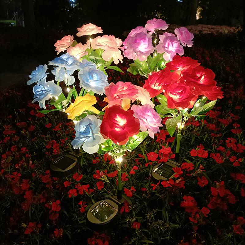 Đèn trang trí năng lượng mặt trời hoa hồng, tích kiệm điện, bóng siêu sáng, chống thấm nước - DA3154