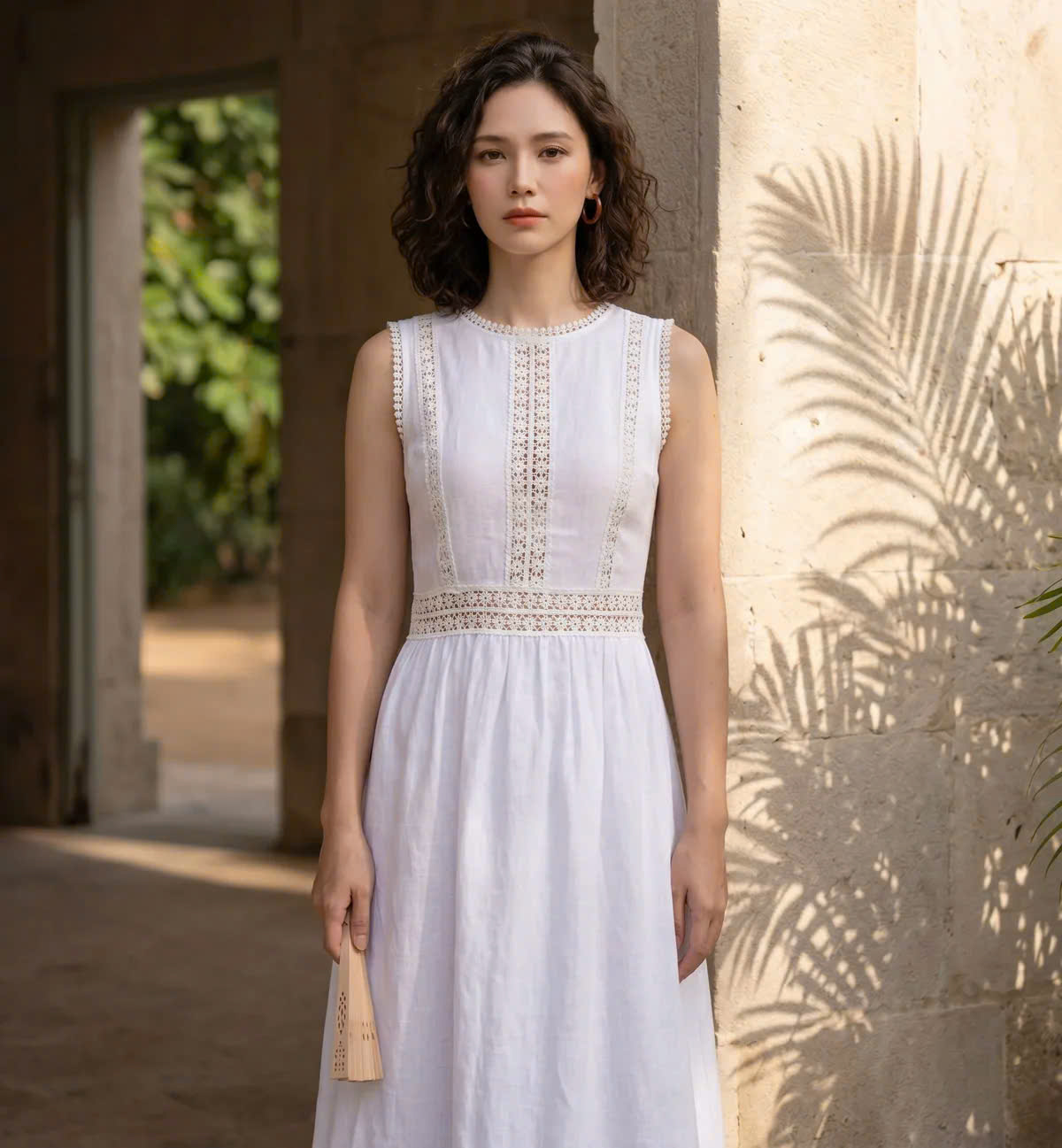Đầm Maxi Phối Ren Linen Trắng Minh Duyên Dre237 Thời trang Hity