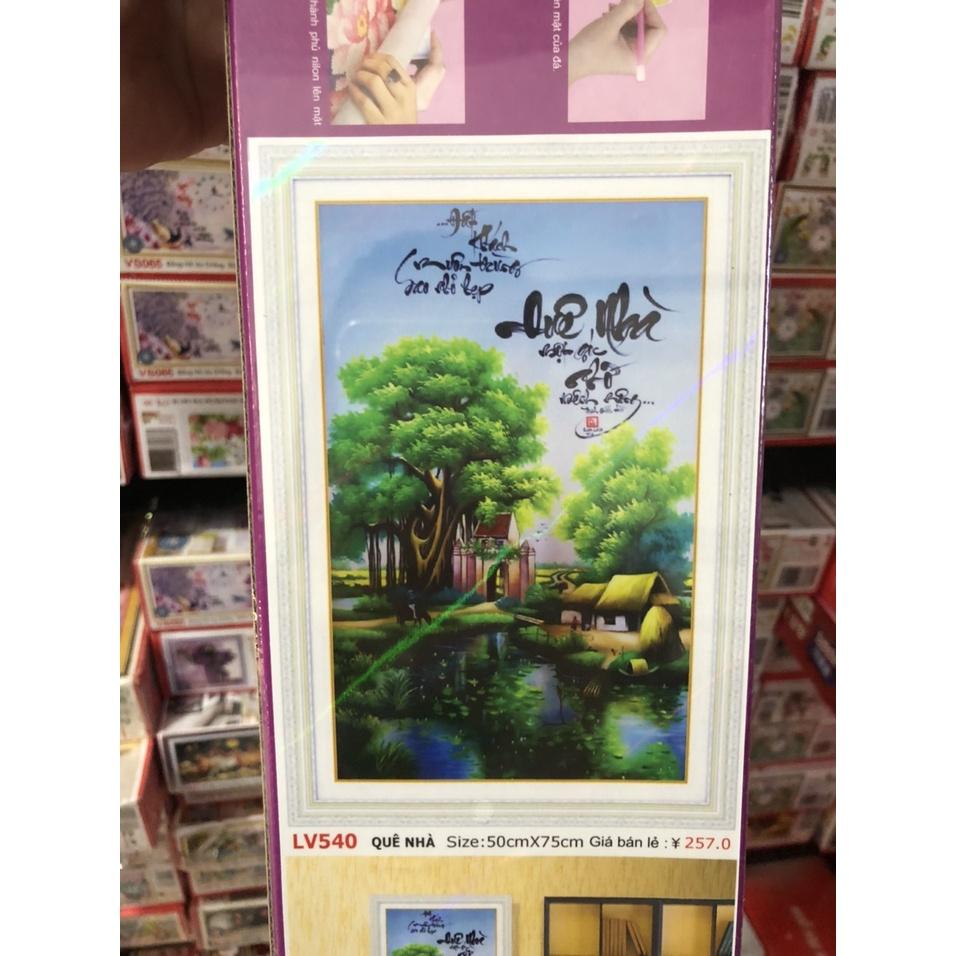 TRANH ĐÍNH ĐÁ PHONG CẢNH LÀNG QUÊ