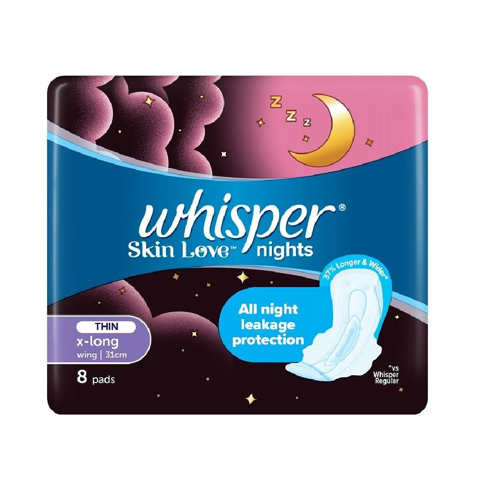Băng Vệ Sinh Whisper Ban Đêm Siêu Mỏng 31cm 8Miếng