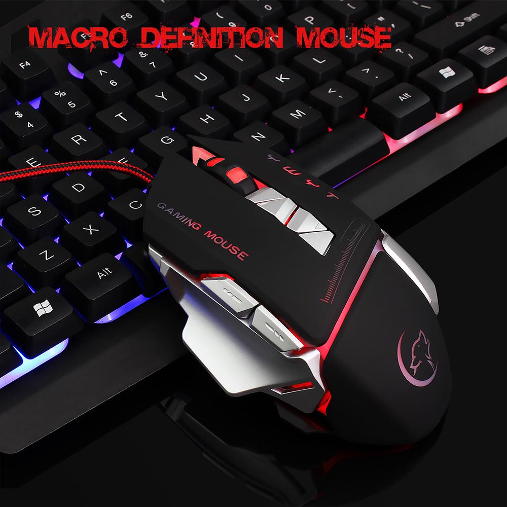 Chuột chơi game có dây YWYT 4800DPI chuyên nghiệp có thể điều chỉnh được& lập trình