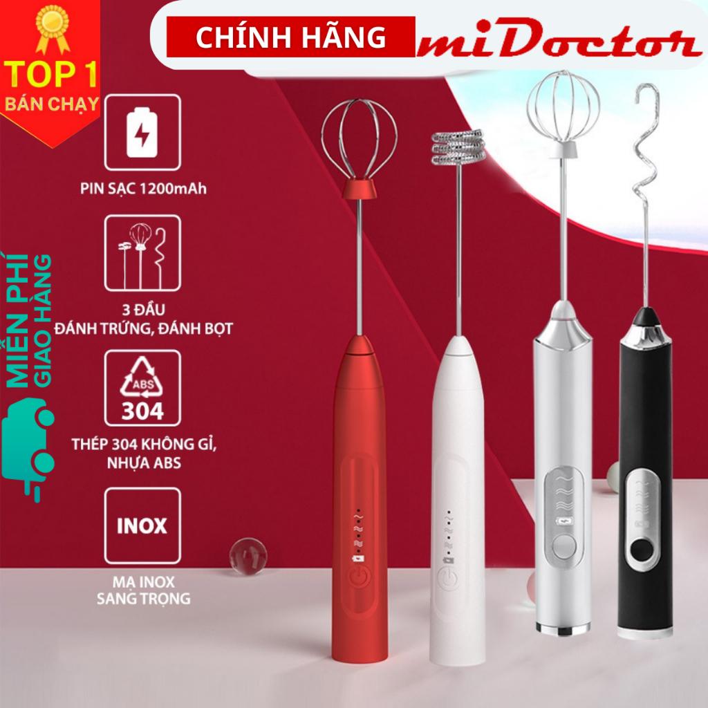 Máy Đánh Trứng Sữa Tạo Bọt Cafe Cầm Tay Mini Pin Sạc Cao Cấp miDoctor - Hàng Chính Hãng