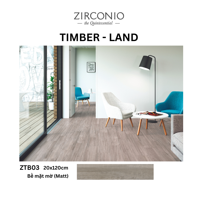 Gạch NIRO GRANITE - ZIRCONIO ZTB03 TIMBER-LAND - 20x120cm - 5 viên/thùng