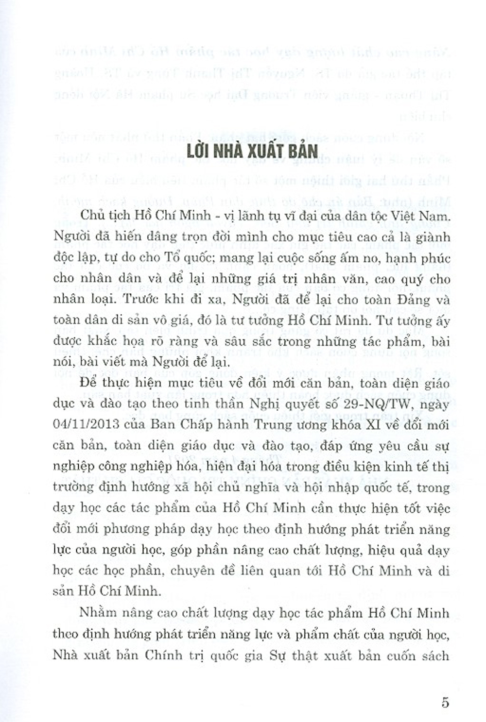 Nâng Cao Chất Lượng Dạy Học Tác Phẩm Hồ Chí Minh