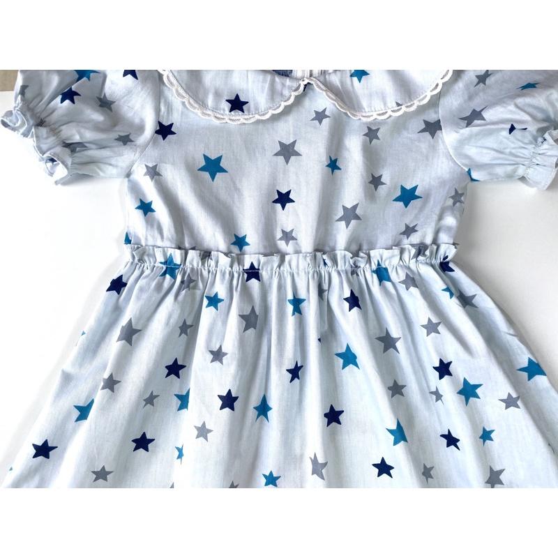 Đầm bé gái,váy trẻ em họa tiết ngôi sao cotton size 0 đến 6 tuổi.