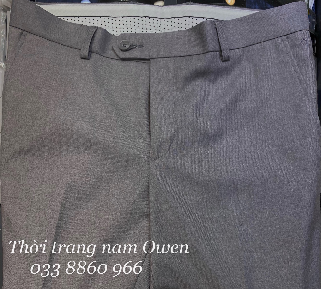 OWEN - Quần âu nam Owen Slimfit màu xám be 23451