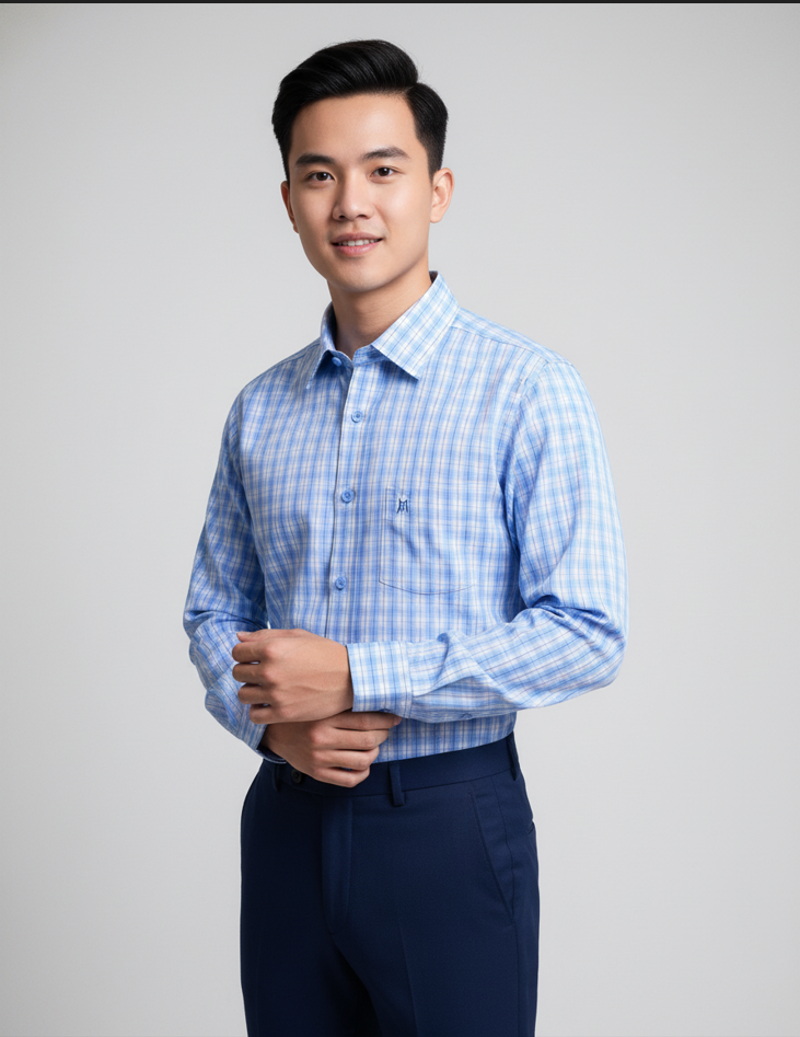 Áo sơ mi nam Khatoco sale 374k ( giá tem 468k)