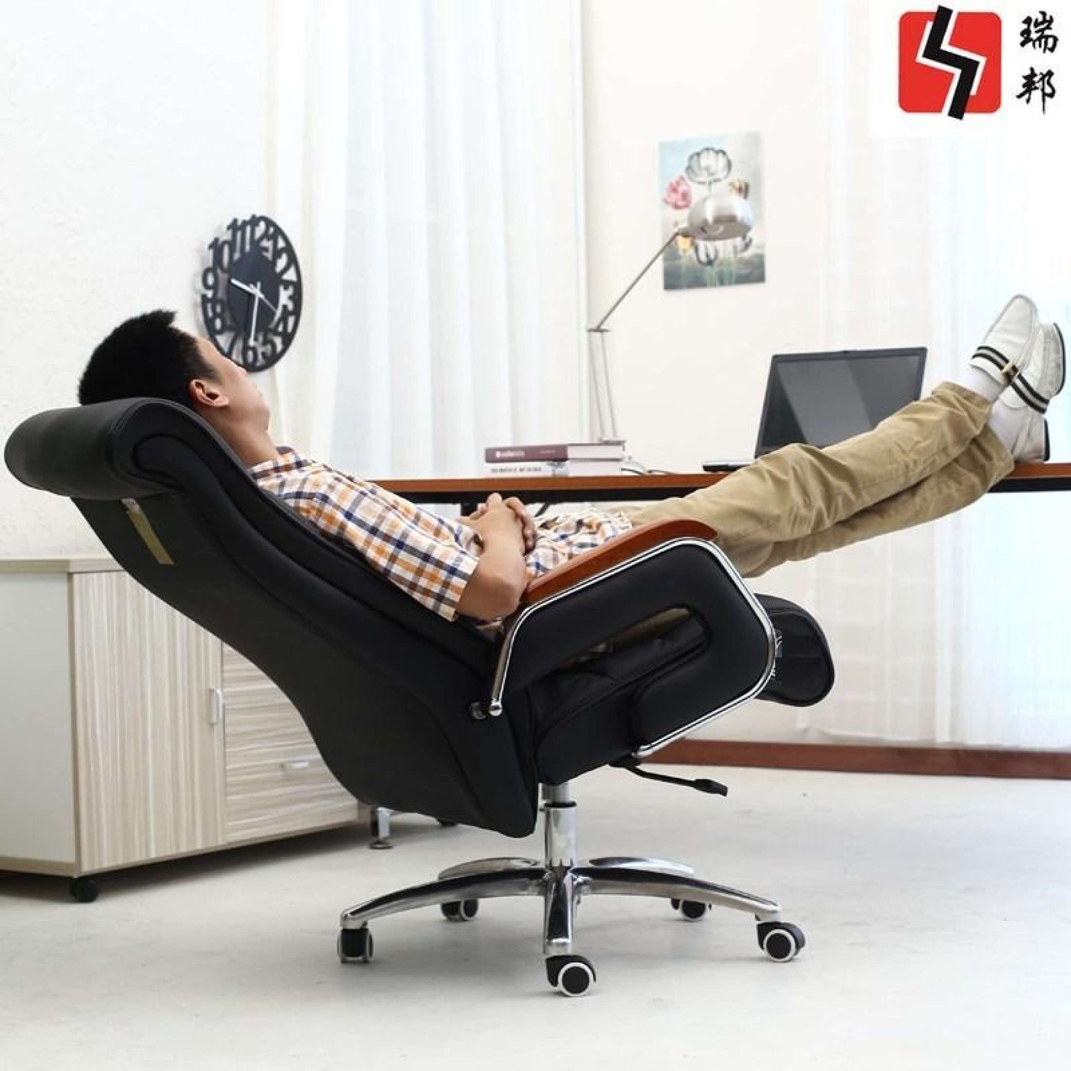 Ghế Giám Đốc Thời Trang Cá Tính Chân Xoay Lưng Cao kèm Ngả Lưng AZP-H113-ĐEN - Hàng Nhập Khẩu