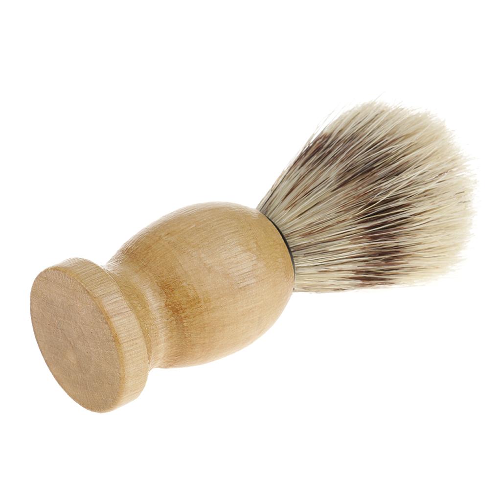 Soft Professional Barber Salon Home Hair Beard Shave Shaving Brush Wooden Handle Tool