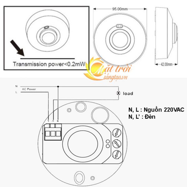 Công tắc cảm biến vi sóng radar ốp trần