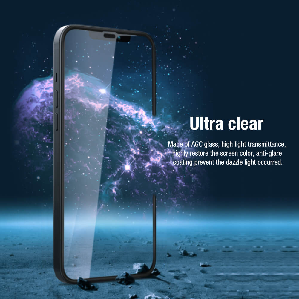 Miếng dán kính cường lực full 3D cho iPhone 12 6.1 inch / iPhone 12 Pro hiệu Nillkin Amazing PC Ultra Clear mỏng 0.33mm, bảo vệ full viền, hiển thị full HD, bảo vệ màn loa, kính AGC Nhật Bản - hàng nhập khẩu
