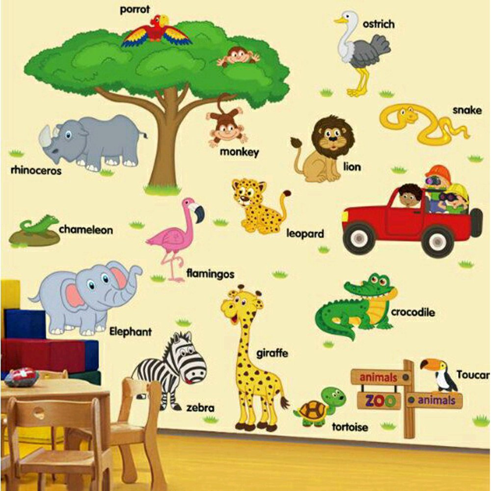 Decal dán tường Vườn thú Châu phi - HP162