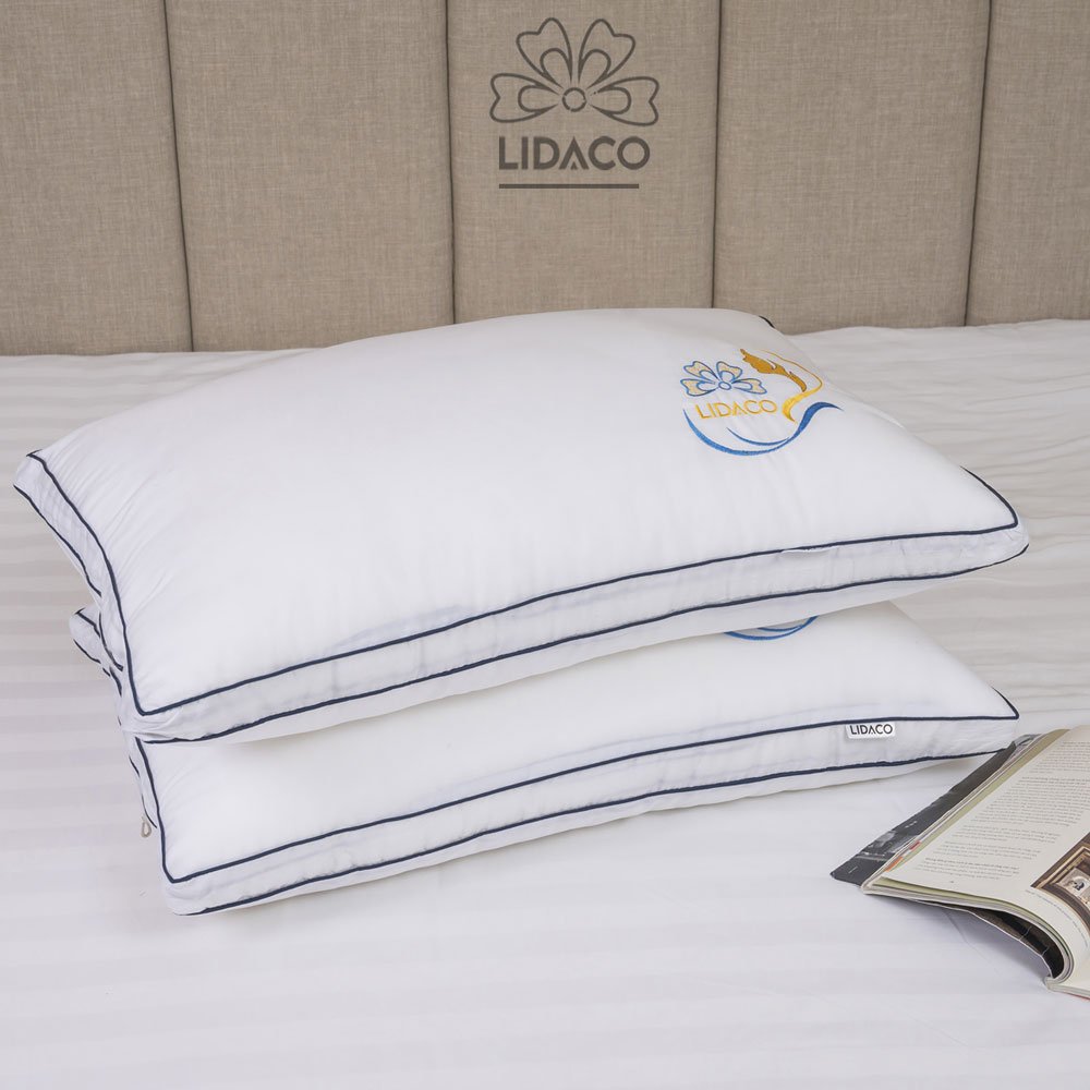 Ruột gối lông vũ nhân tạo microfiber LIDACO vỏ cotton 100% tiêu chuẩn 5 sao