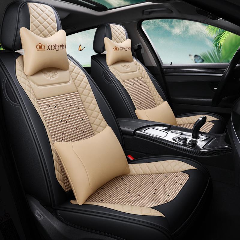 Phong cách mới nhất của đệm xe lụa băng mùa hè bốn mùa bọc ghế toàn diện phổ quát đệm ghế hoạt hình Tmall Bán hàng trực tiếp trên Amazon