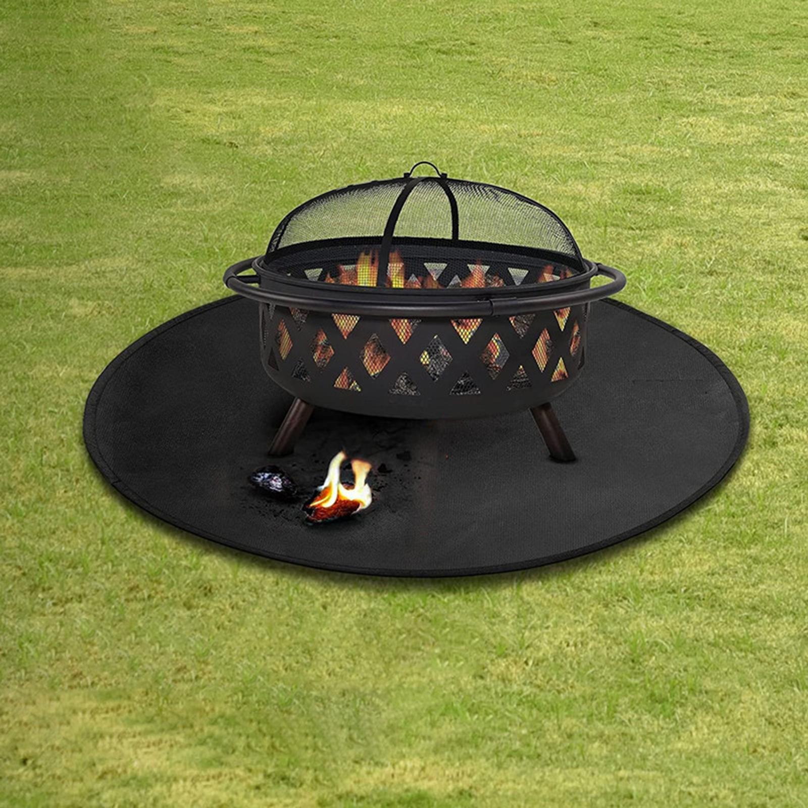 Fire Mat Hearth Splatter Rug Barbecue Fire Blanket for Backyard Indoor Grass