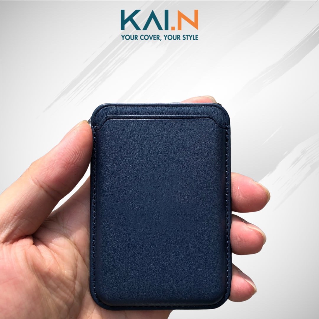 Ví Đựng Từ Tính Dành Cho Iphone 15 Series, 14 Series, 13 Series, 12 Series, Kai.n Leather Wallet - Hàng Chính Hãng - Blue