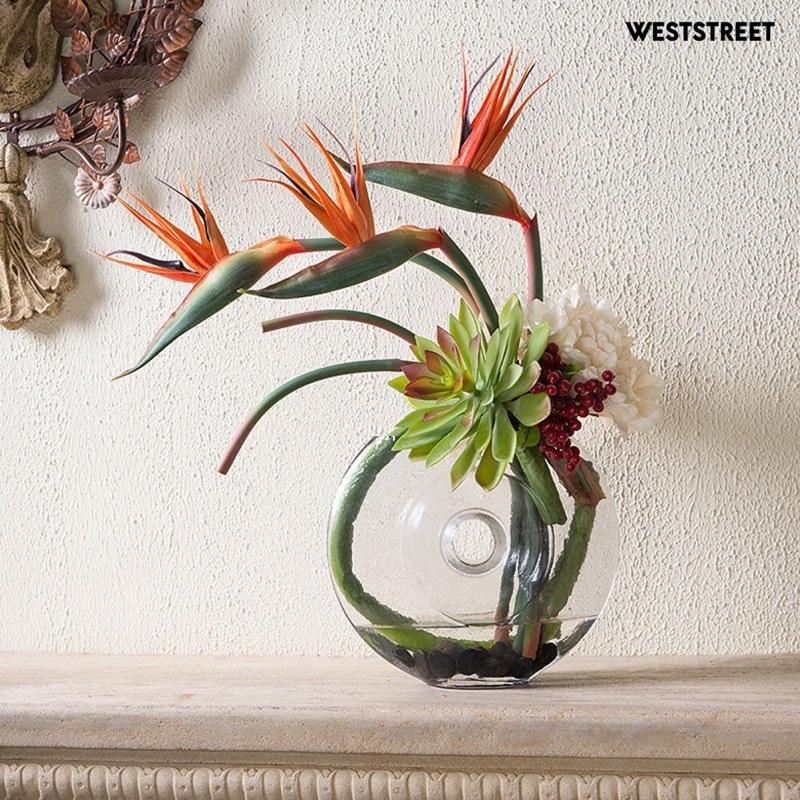 Hoa Giả - Cành Hoa Thiên Điểu Cao Su To dài 80cm decor trang trí cực sang chảnh