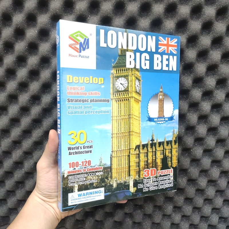 Mô Hình Giấy 3D Magic Puzzle: Tháp Đồng Hồ Big Ben G268-36