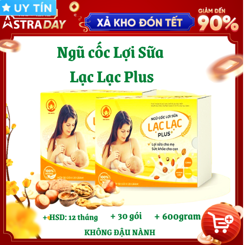 Ngũ Cốc Lợi Sữa Lạc Lạc Plus 600G, 30 gói - Tặng quà cho bé