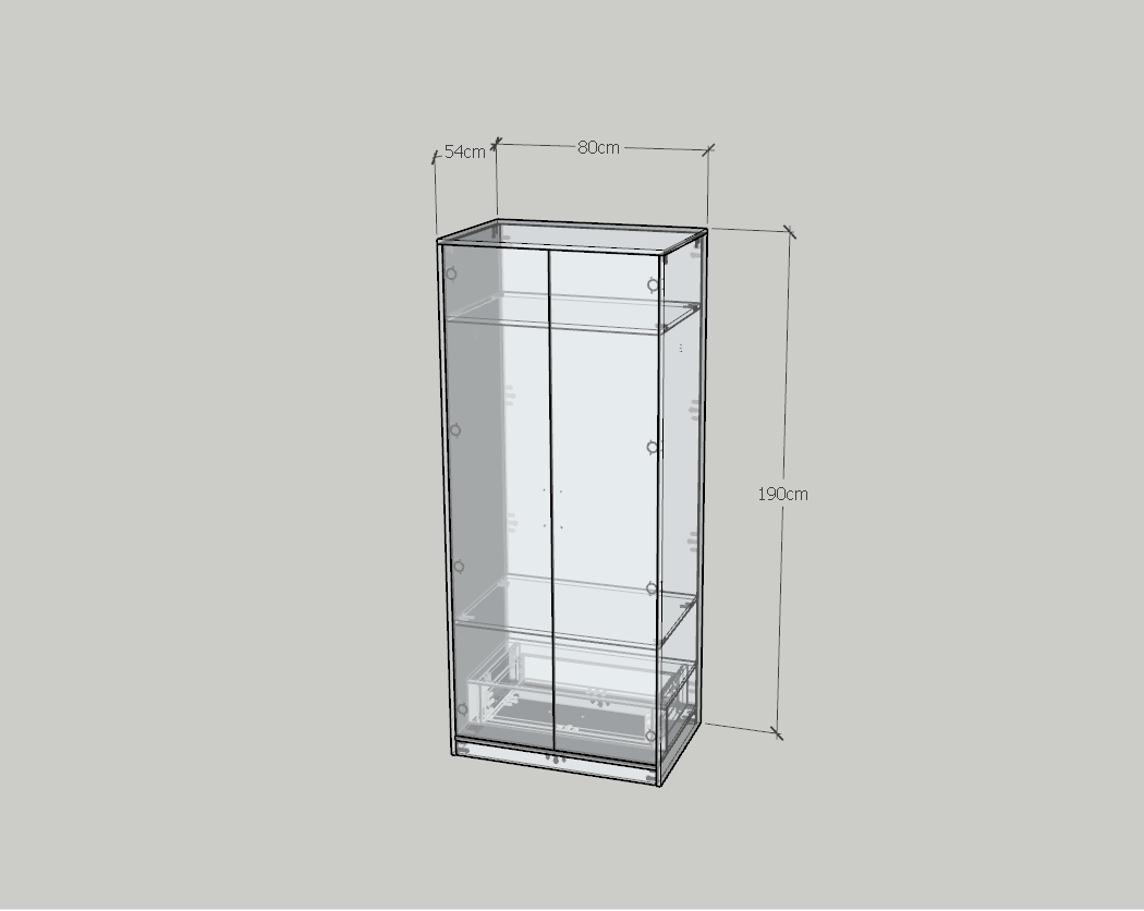 HAPPY FURNITURE , HEINEE - Tủ quần áo 2 cửa mở, TCM_216 , 80cm x 54cm x 190cm DxRxC, sản phẩm phổ thông