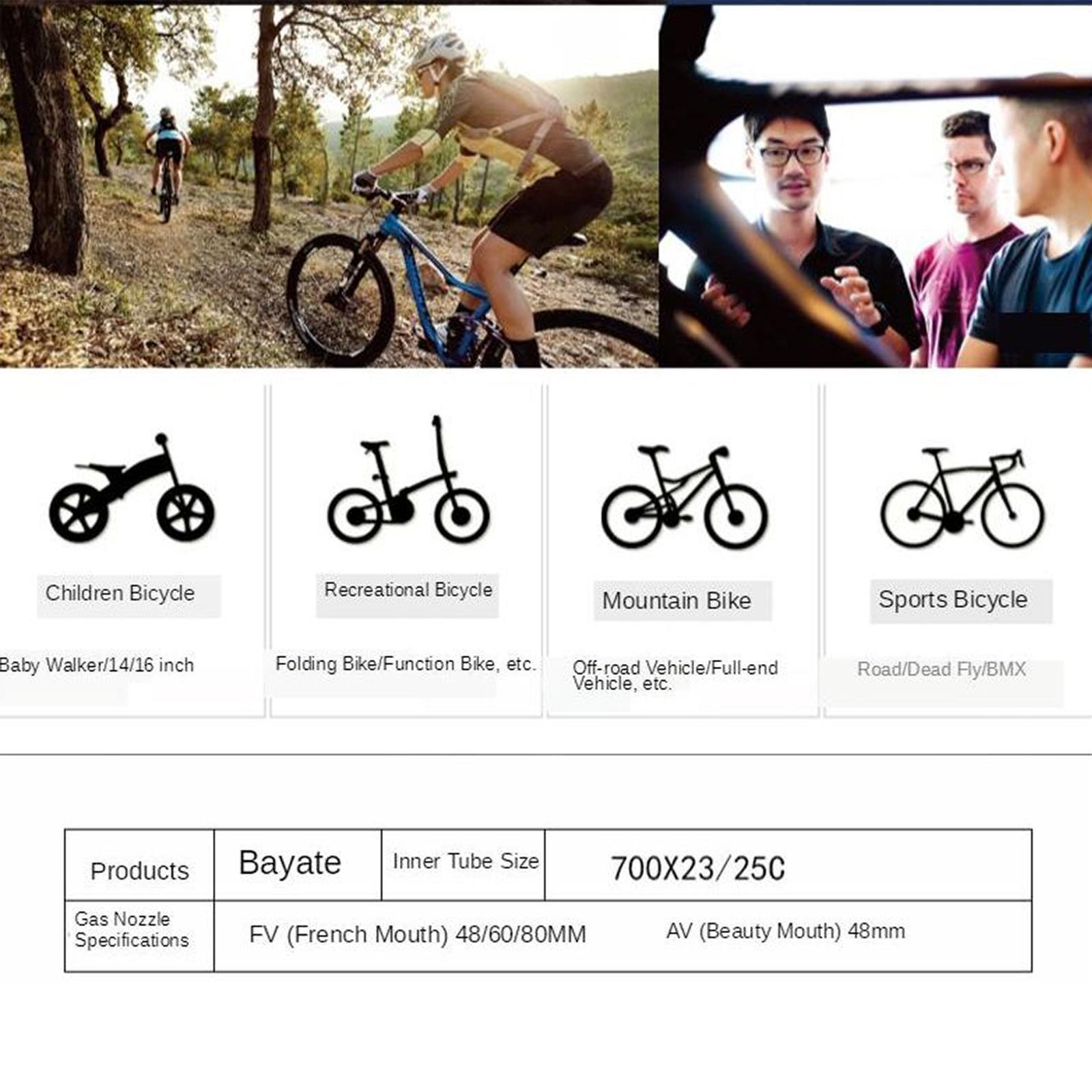 Inner Tubes - 700x23C 42mm   Length, Durable Butyl Rubber