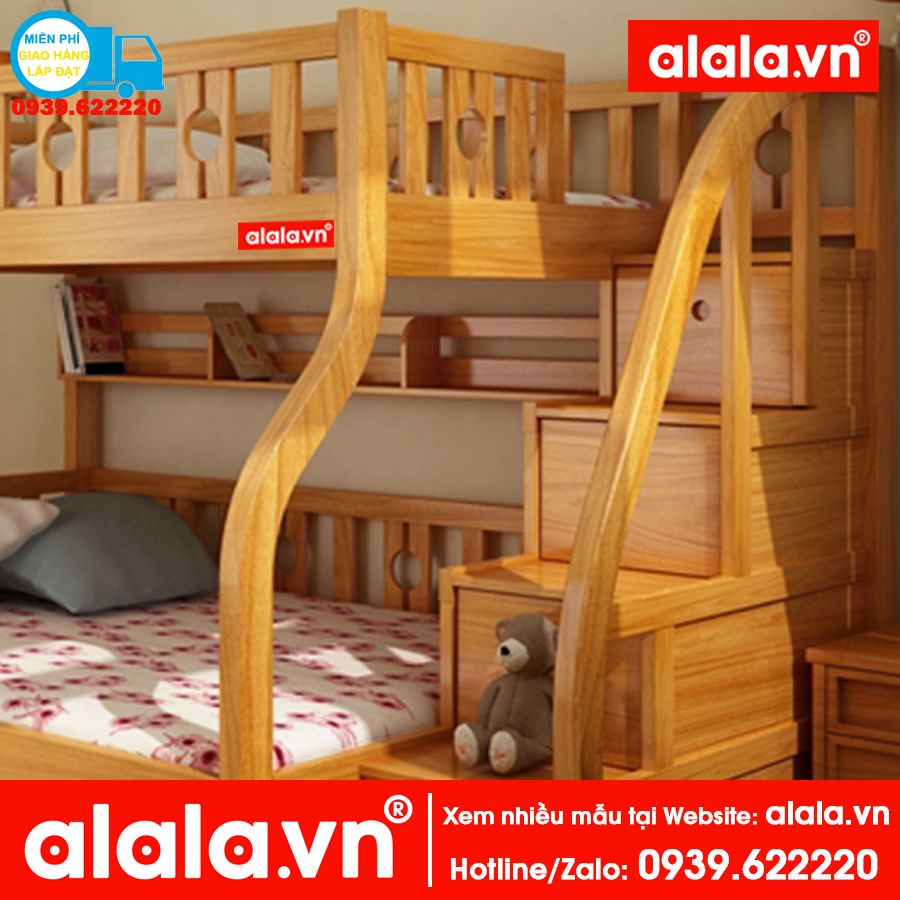 Giường tầng ALALA102 (1m, 1m2) cao cấp - Thương hiệu ALALA - Za.lo: 0939.622220