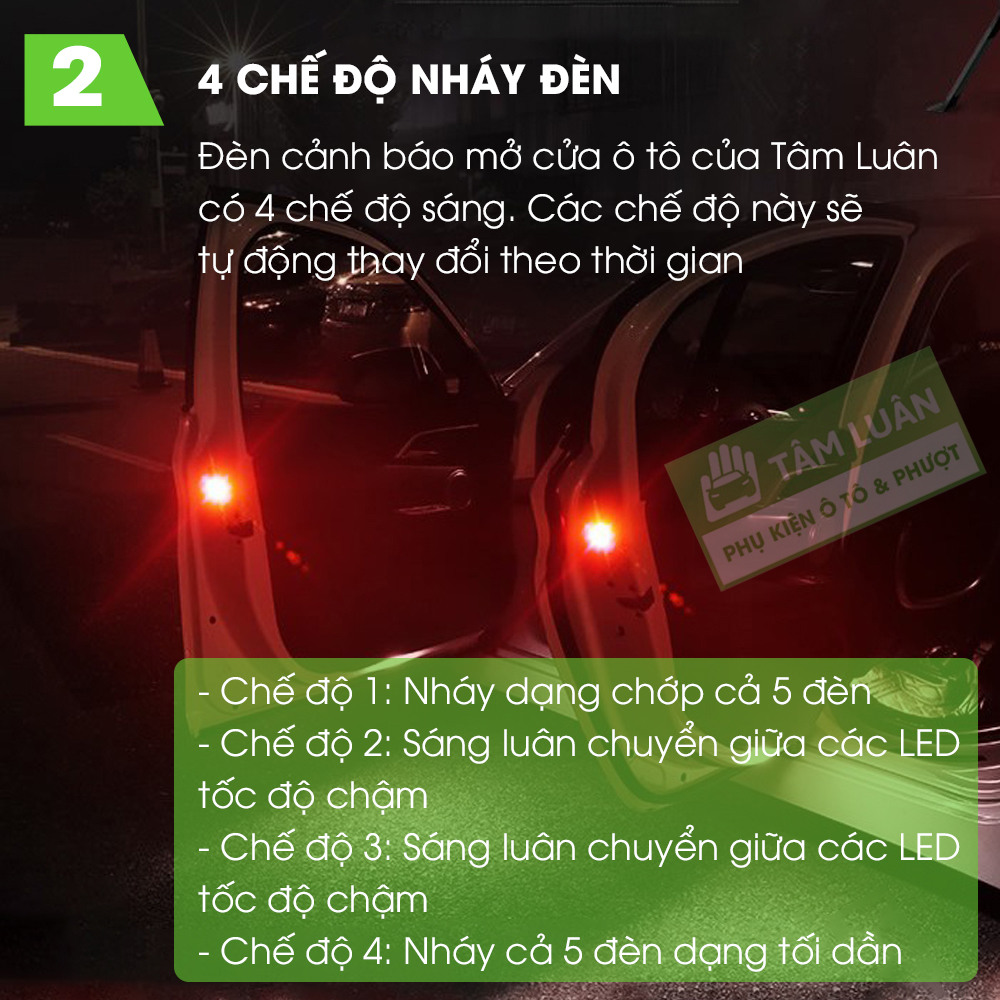 Đèn led cảnh báo mở cửa ô tô chống va chạm, gắn cửa xe TÂM LUÂN Chổi lau tẩm dầu - Hàng chính hãng