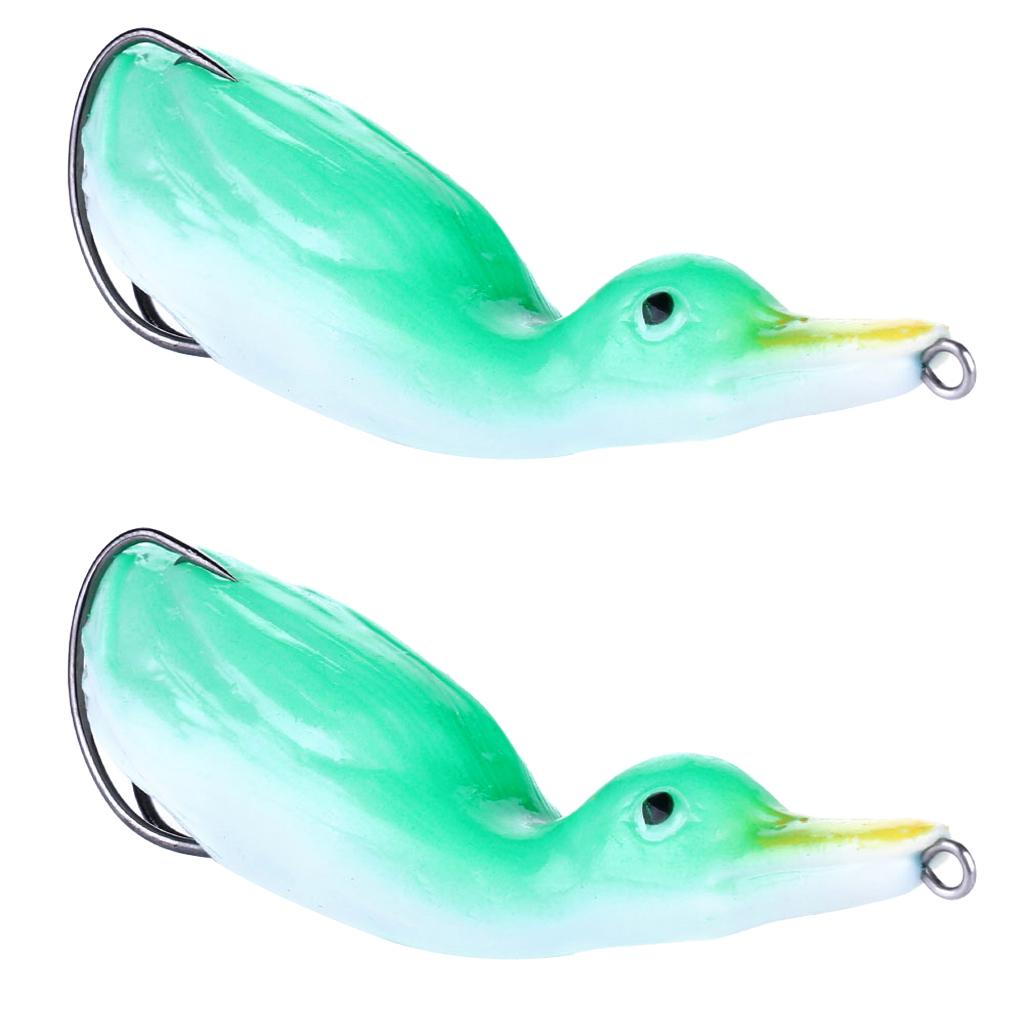 2pcs Floating Duck Lure 10.5cm Bass Bait Fishing Tackle Black