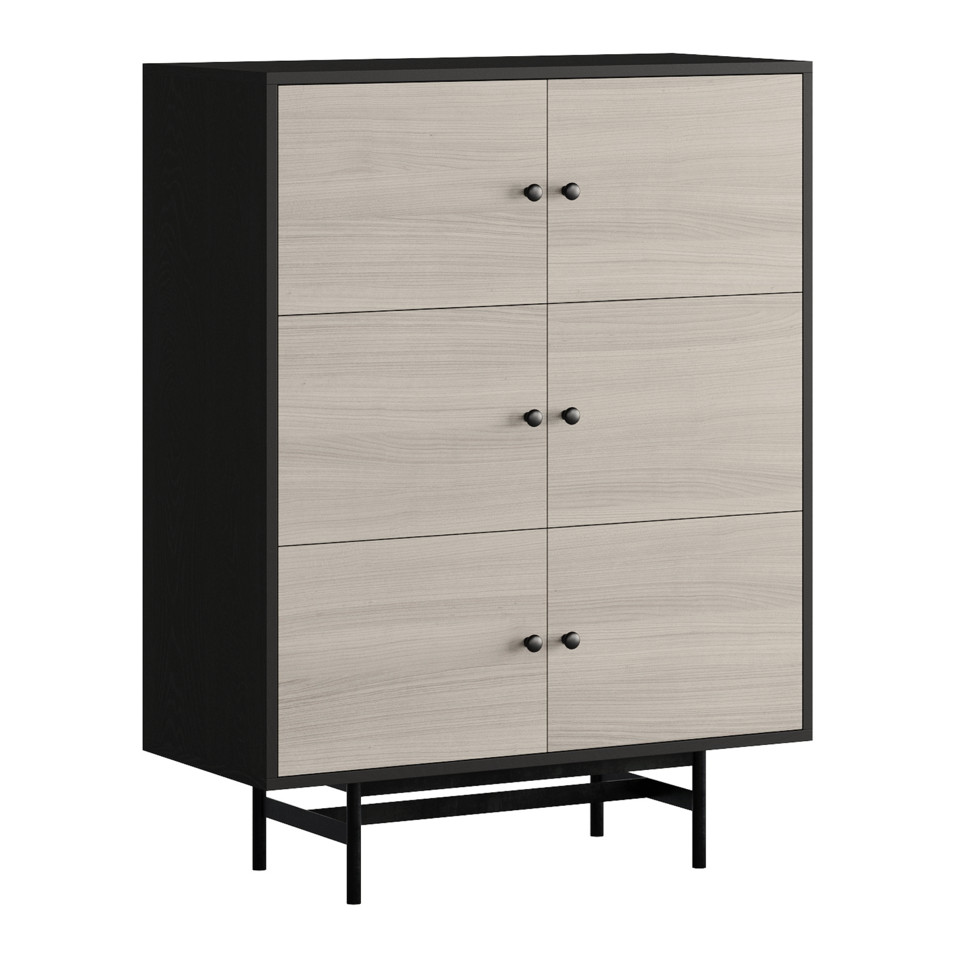 ROBECCA, Kệ đựng đồ, lưu trữ STO138, 90x40x118cm - Đen 145 - MDF Chống ẩm