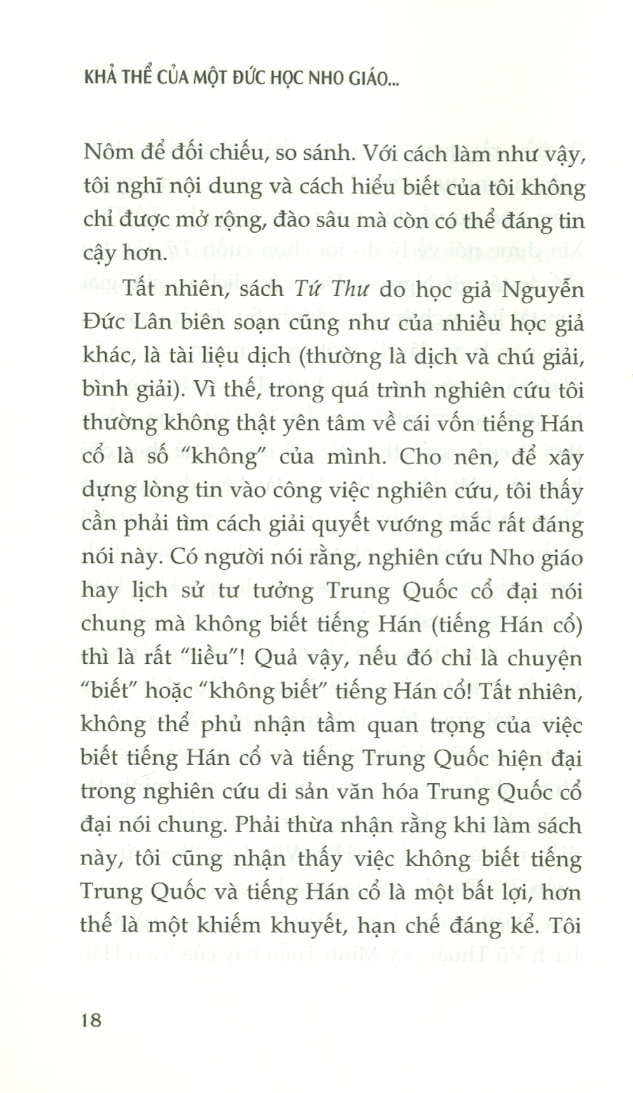 Khả Thể Của Một Đức Học Nho Giáo Trong Sách Tứ Thư