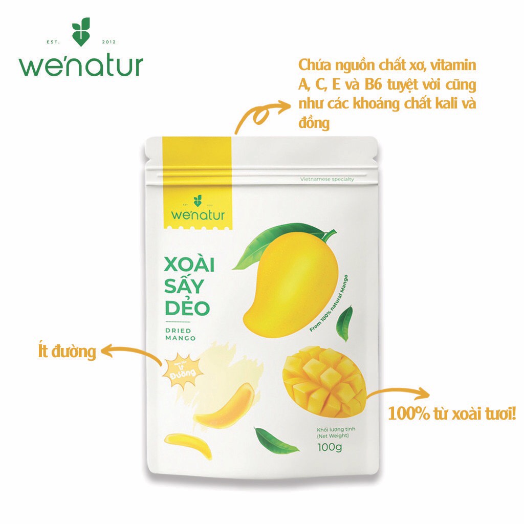 Xoài Sấy Dẻo Tự Nhiên We'natur 100g