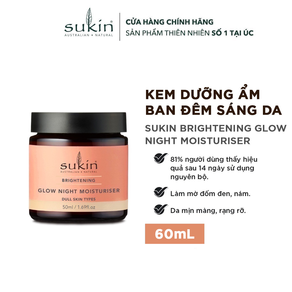 Kem Dưỡng Ẩm Ban Đêm Sáng Da Sukin Brightening Glow Night Moisturizer 50ml