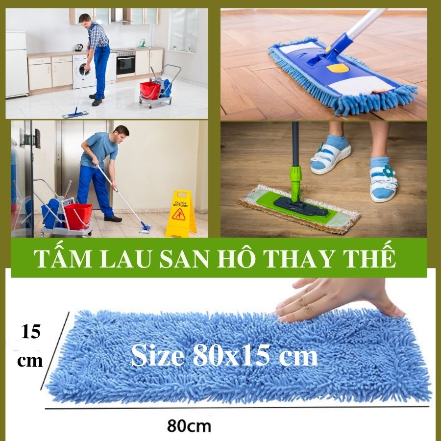 Bông lau nhà thay thế-Tấm lau san hô 80cm thay thế cho cây lau công nghiệp bông san hô sợi microfiber 360 siêu sạch siêu thấm hút