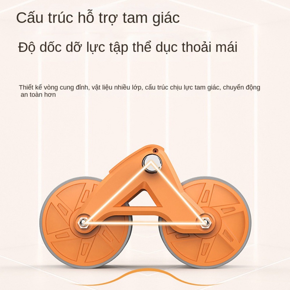 Con lăn tập bụng có lò xo trợ lực ( CÓ ĐỒNG HỒ ), Con lăn tập cơ bụng tại nhà thế hệ mới 2 bánh thiết kế mới có chỗ để tay tiện dụng