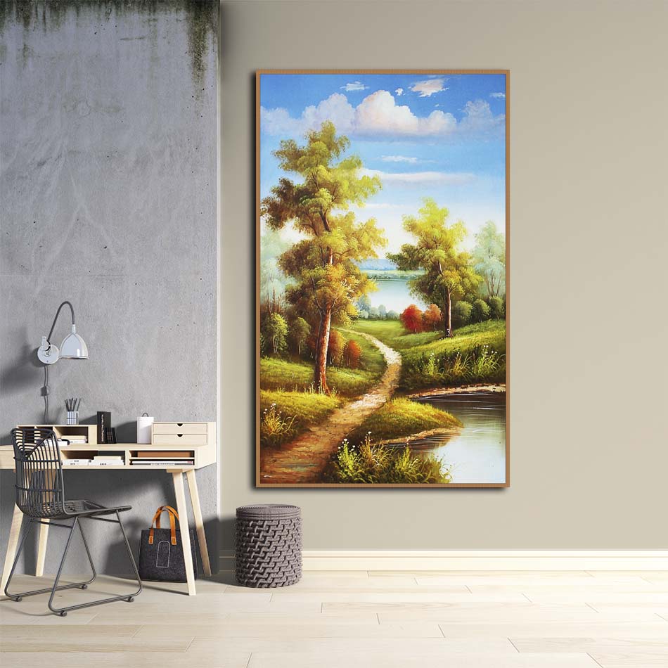 Tranh canvas phong cách sơn dầu - Phong cảnh Làng quê châu Âu - PC040