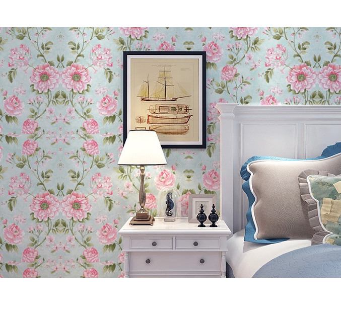 Combo 10 mét giấy dán tường, decal dán tường trang trí nhà cửa HOA CÚC CỔ ĐIỂN khổ 45cm