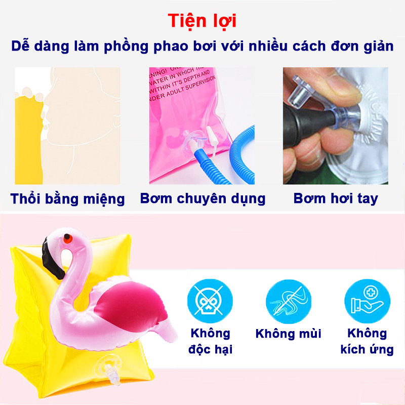 Phao bơi cho bé 3-6 tuổi cao cấp BBShine, Phao tay cho bé nhiều họa tiết ngộ nghĩnh – PB001