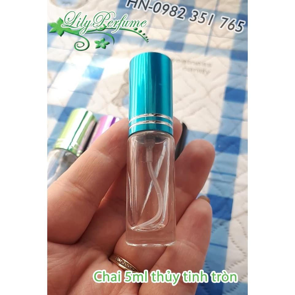 Lọ chiết nước hoa 5ml thủy tinh tròn siêu dày